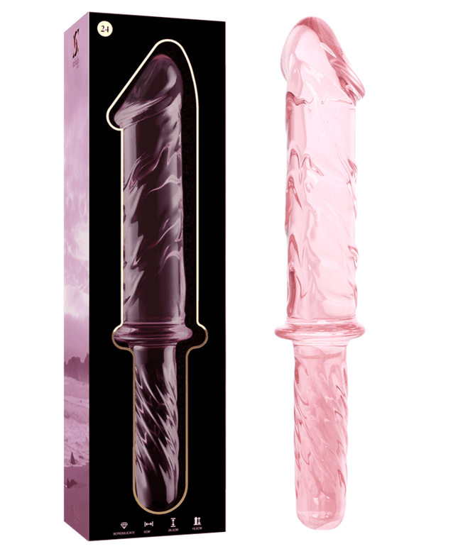 nebula series by ibiza modello 24 dildo in vetro borosilicato trasparente 28 5 cm o 5 cm