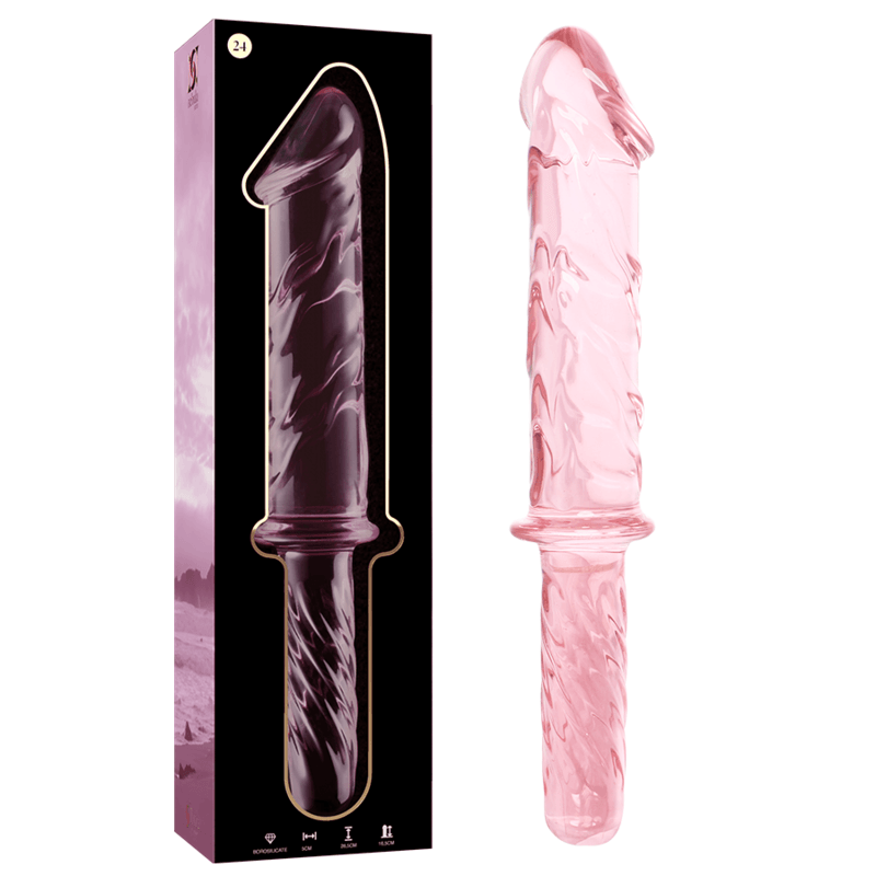 nebula series by ibiza modello 24 dildo in vetro borosilicato trasparente 28 5 cm o 5 cm