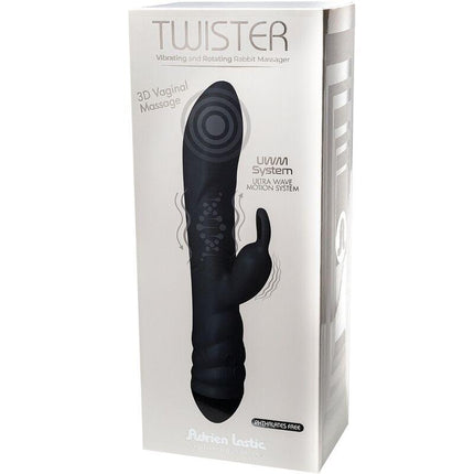 adrien lastic vibratore twister e massaggiatore rotatore coniglio nero