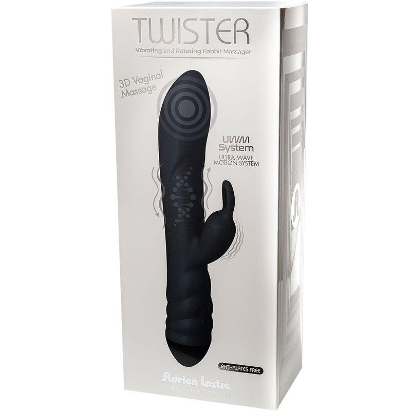 adrien lastic vibratore twister e massaggiatore rotatore coniglio nero