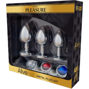 alive kit piacere anale 3 plug metal