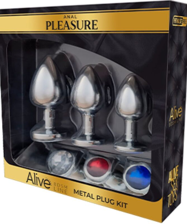 ALIVE - KIT PIACERE ANALE 3 PLUG METAL