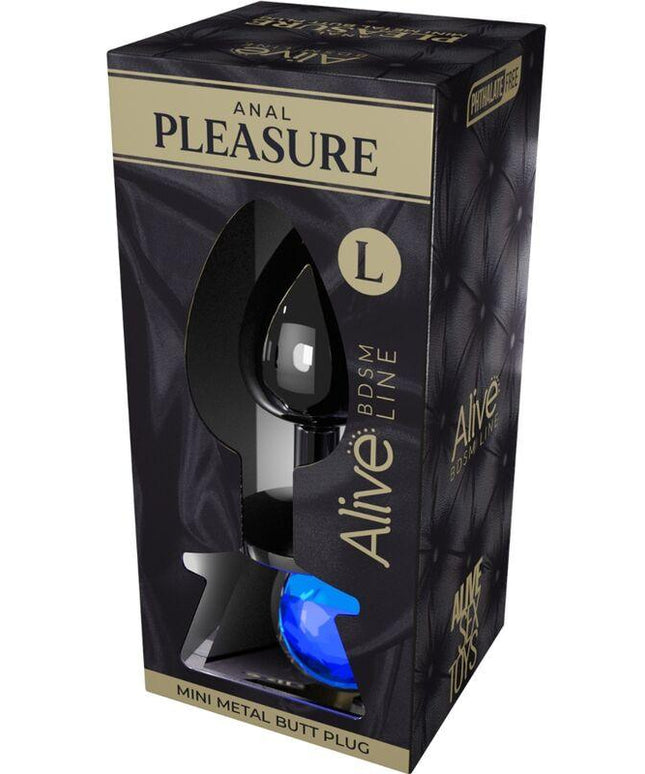 alive piacere anale mini plug metal blu taglia l