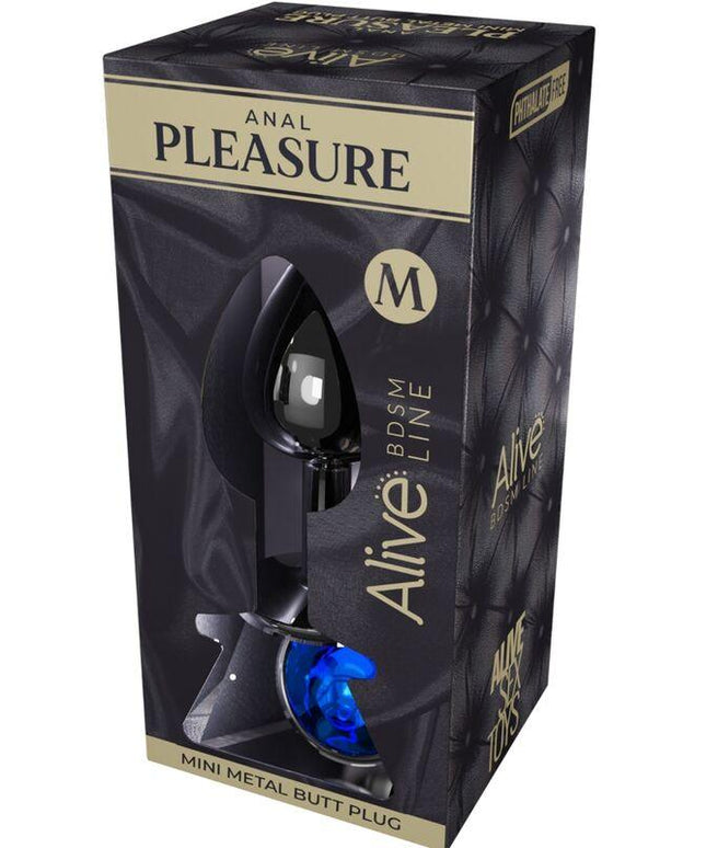 alive piacere anale mini plug metal blu taglia m