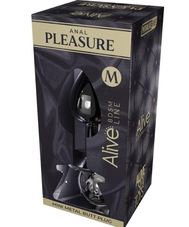 alive piacere anale mini plug metal nero taglia m