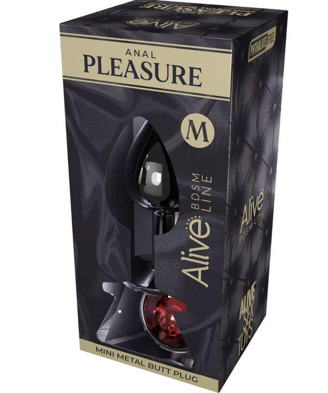 alive piacere anale mini plug metal rosso taglia m