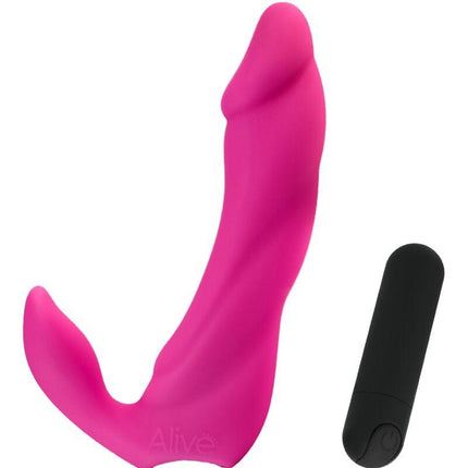 alive dildo vibratore bifun pro rosa 14 9 cm