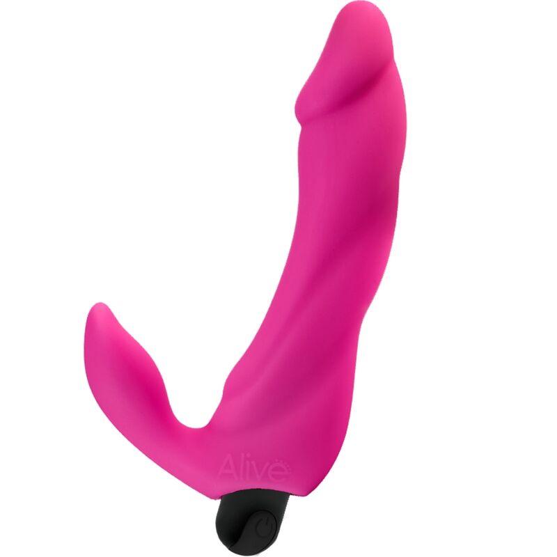 alive dildo vibratore bifun pro rosa 14 9 cm