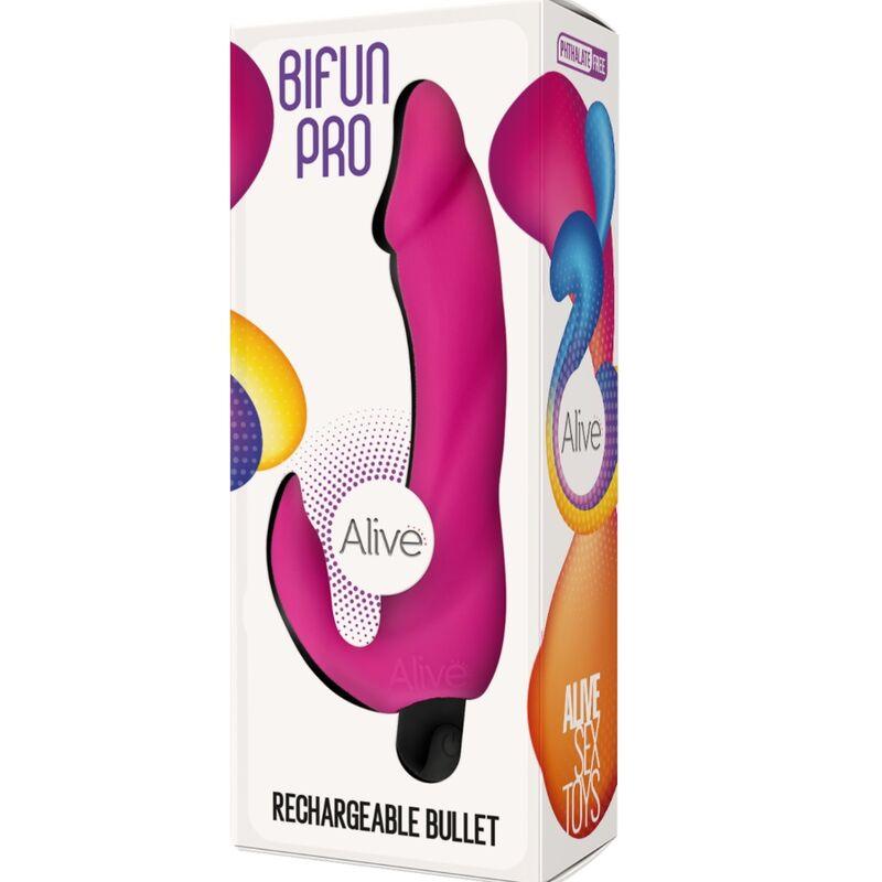 alive dildo vibratore bifun pro rosa 14 9 cm