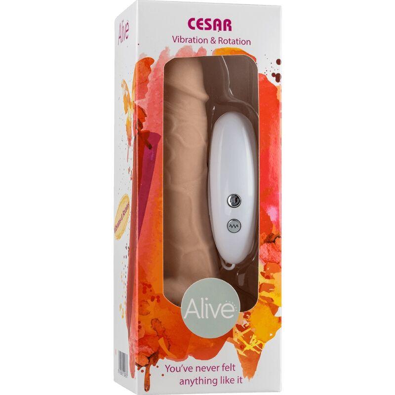 alive vibratore e rotatore realistico del pene cesar 17 5 cm