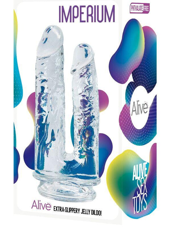 alive pene imperium doppio realistico trasparente 12 14 cm