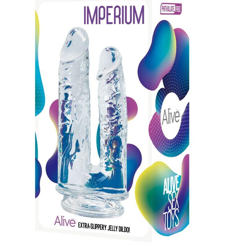 alive pene imperium doppio realistico trasparente 12 14 cm