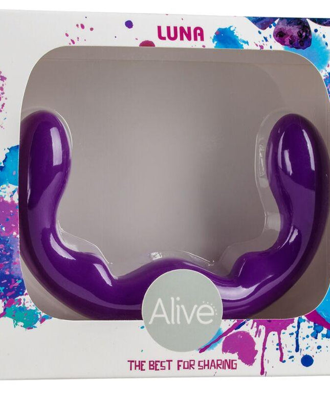 alive luna dildo doppia penetrazione viola in silicone 25 cm