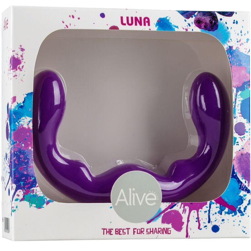 alive luna dildo doppia penetrazione viola in silicone 25 cm