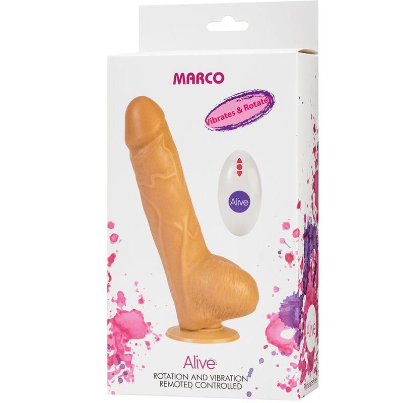 alive marco realistic vibratore e rotatore telecomando del pene 19 cm