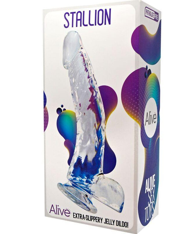 alive pene realistico stallone trasparente 22 cm