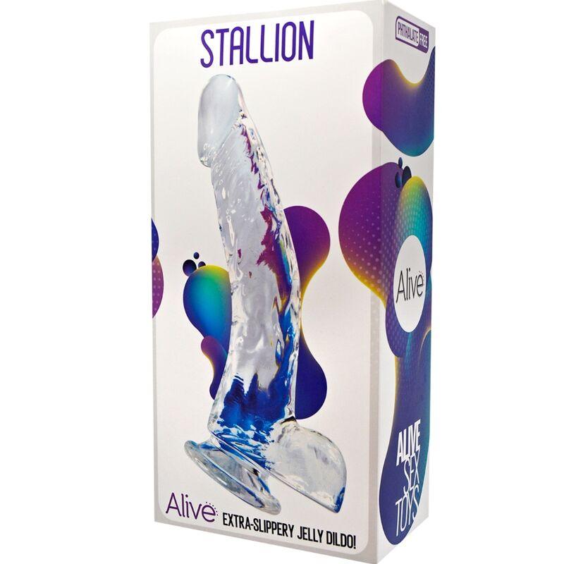 alive pene realistico stallone trasparente 22 cm