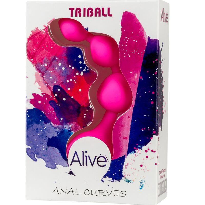 alive sfere anali in silicone triball rosa 15 cm