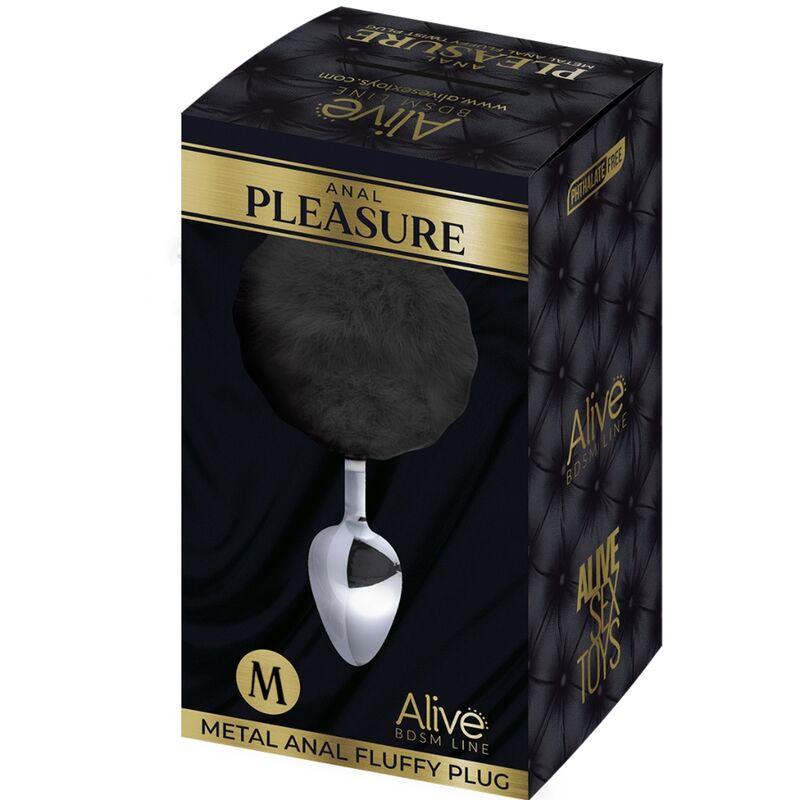 alive plug piacere anale spirale metallo fluffy nero taglia m