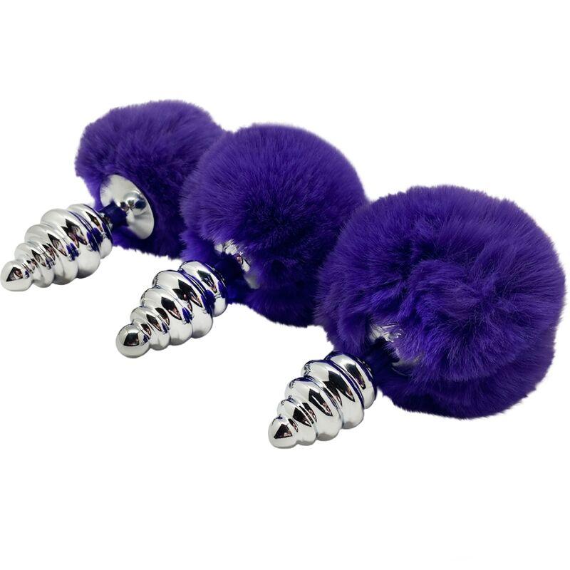 alive plug piacere anale spirale metallo fluffy viola scuro taglia l