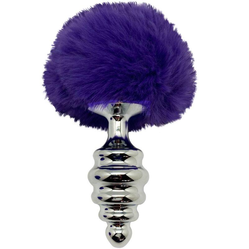 alive plug piacere anale spirale metallo fluffy viola scuro taglia l