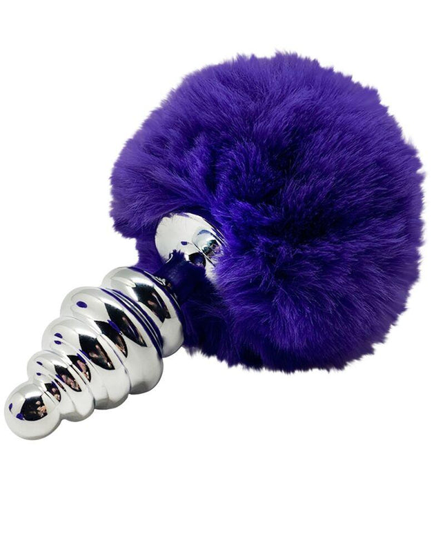 alive plug piacere anale spirale metallo fluffy viola scuro taglia l