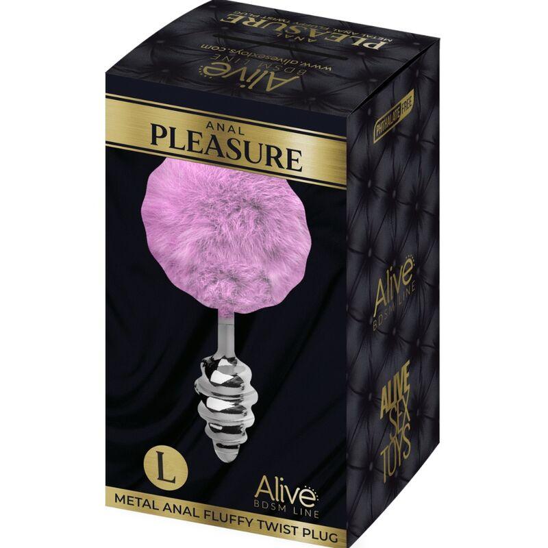 alive plug piacere anale spirale metallo fluffy viola taglia l