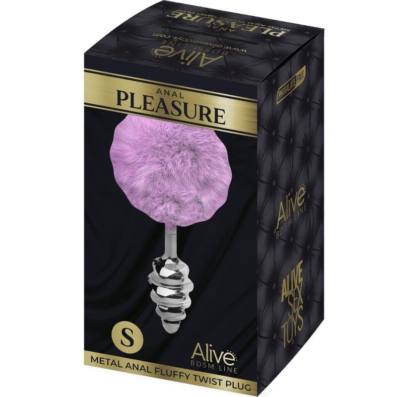 alive plug piacere anale spirale metallo fluffy viola taglia s