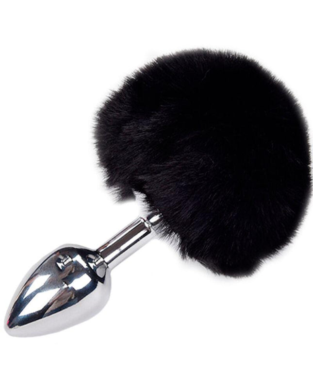alive plug piacere anale metallo liscio fluffy nero taglia s