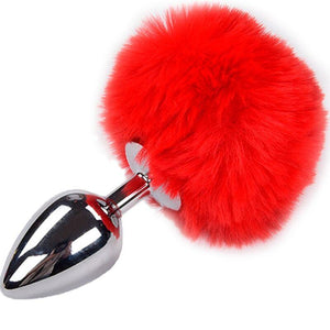 alive plug piacere anale metallo liscio rosso fluffy taglia l