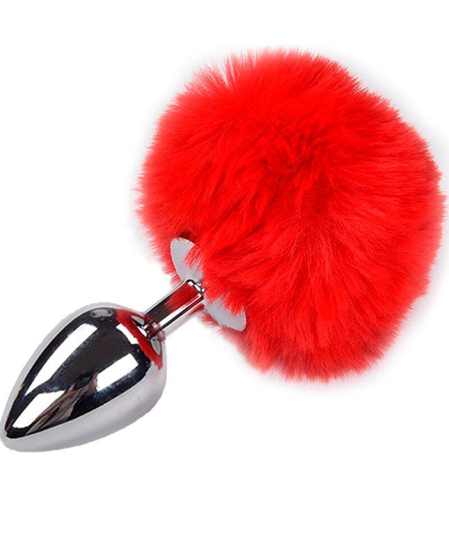 alive plug piacere anale metallo liscio rosso fluffy taglia s