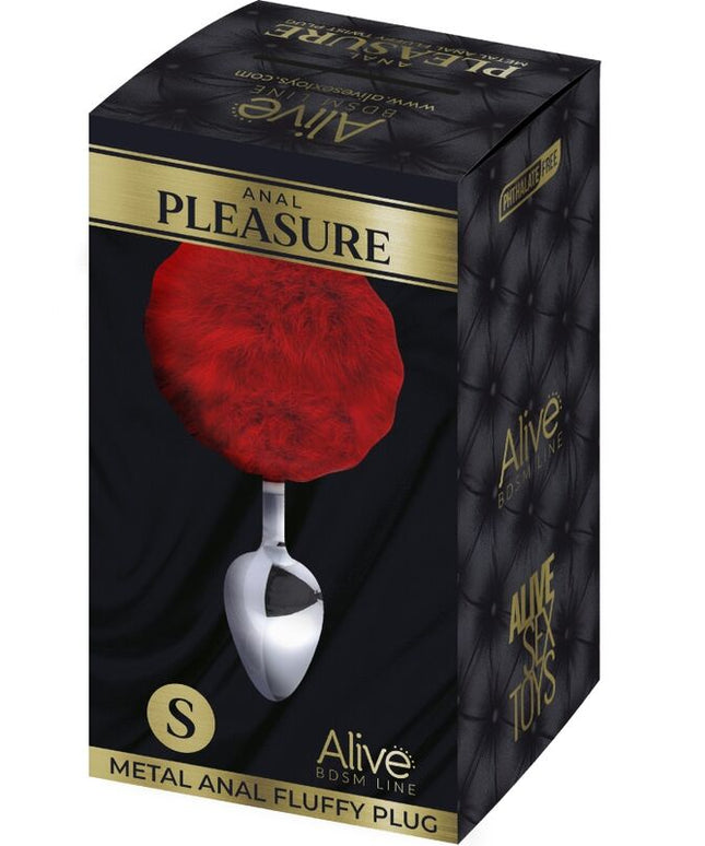 ALIVE - PLUG PIACERE ANALE METALLO LISCIO ROSSO FLUFFY TAGLIA S