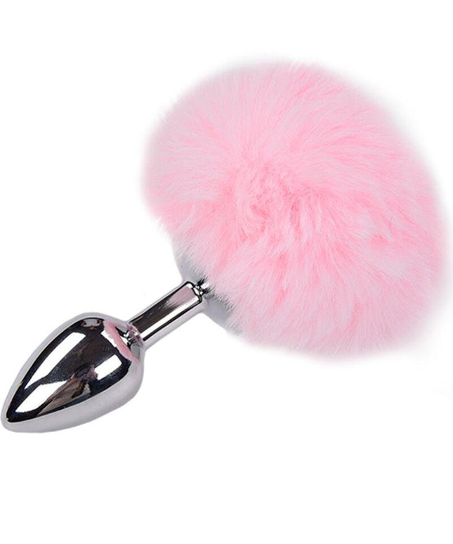 alive plug piacere anale metallo liscio rosa fluffy taglia l
