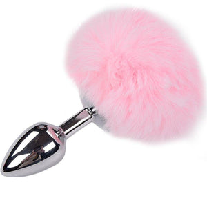 alive plug piacere anale metallo liscio rosa fluffy taglia l