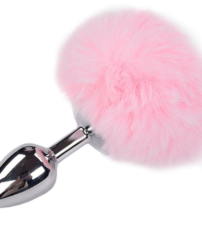 alive plug piacere anale metallo liscio rosa fluffy taglia m