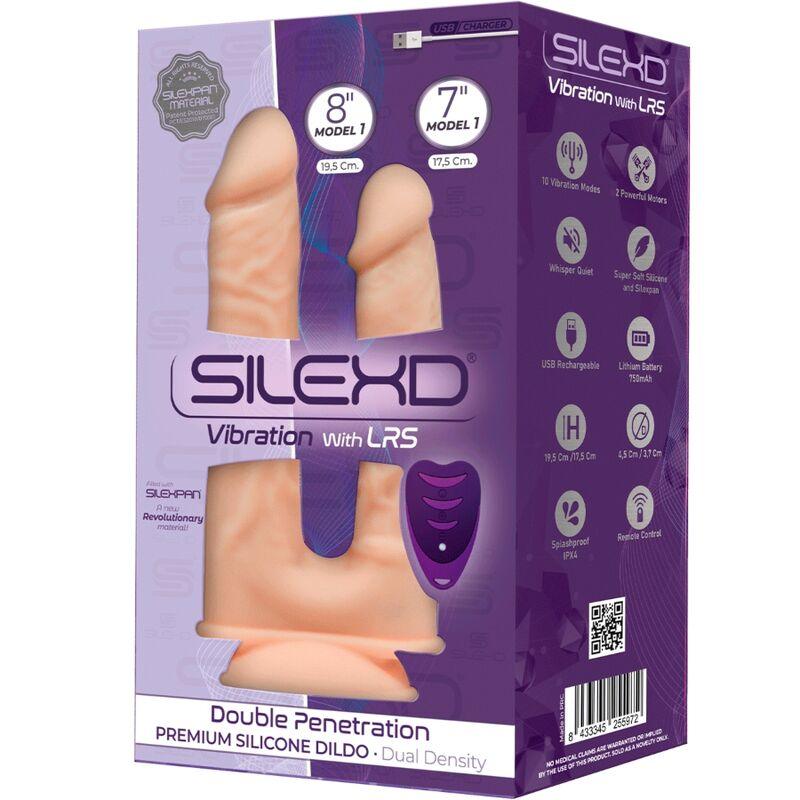 silexd modello 1 pene realistico vibratore doppia penetrazione premium silexpan telecomando in silicone 17 5 19 5 cm