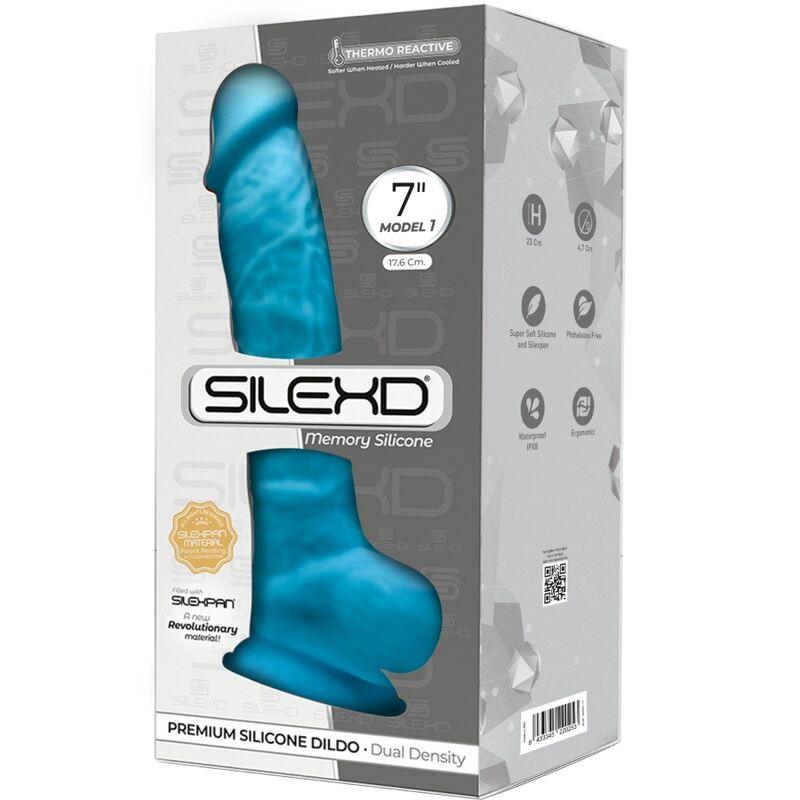 silexd modello 1 pene realistico premium silexpan silicone blu 17 5 cm