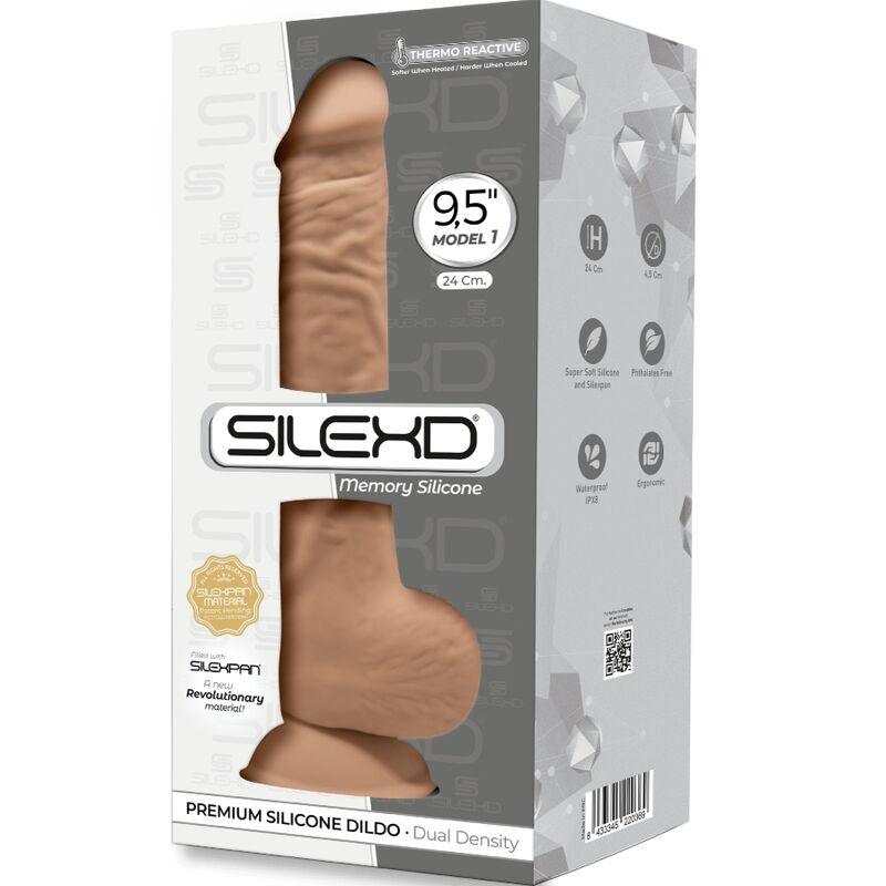 silexd modello 1 pene realistico premium silexpan silicone caramel 24 cm