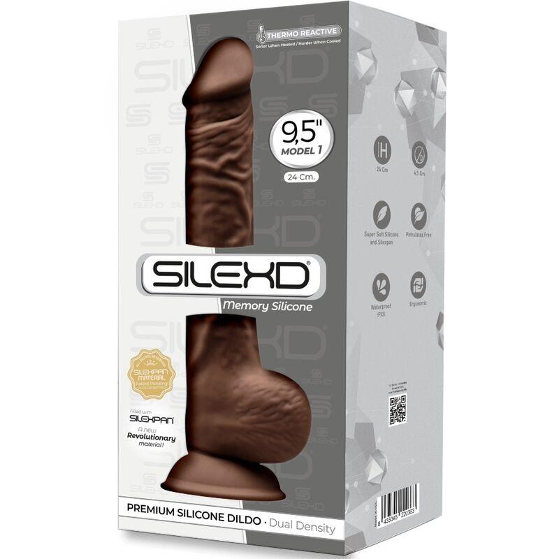 silexd modello 1 pene realistico premium silexpan silicone marrone 24 cm