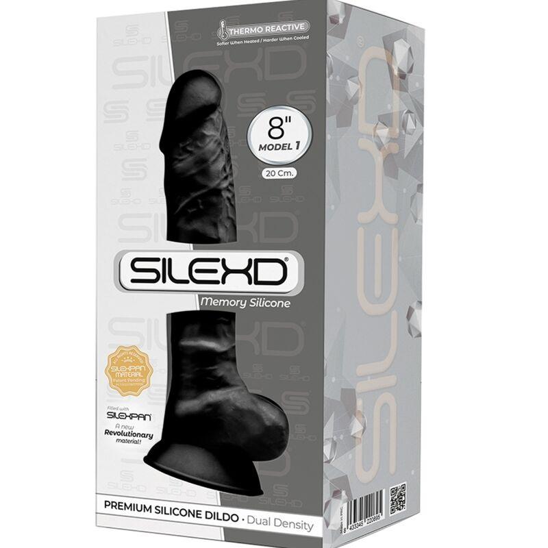 silexd modello 1 pene realistico premium silexpan silicone nero 20 cm