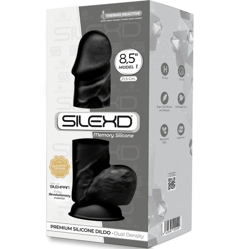 silexd modello 1 pene realistico premium silexpan silicone nero 21 5 cm