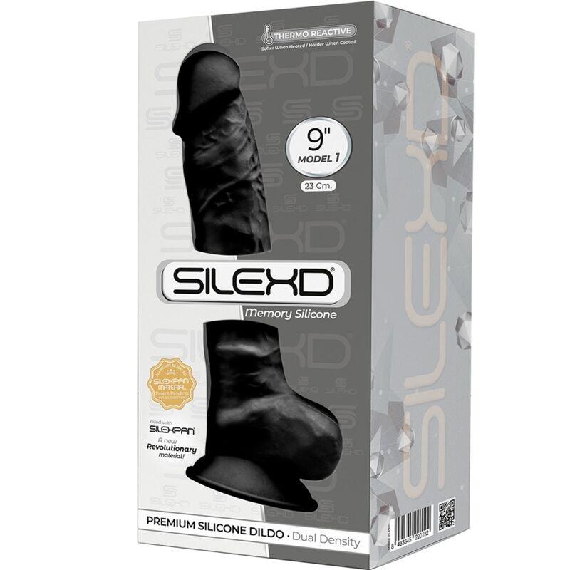 silexd modello 1 pene realistico premium silexpan silicone nero 23 cm