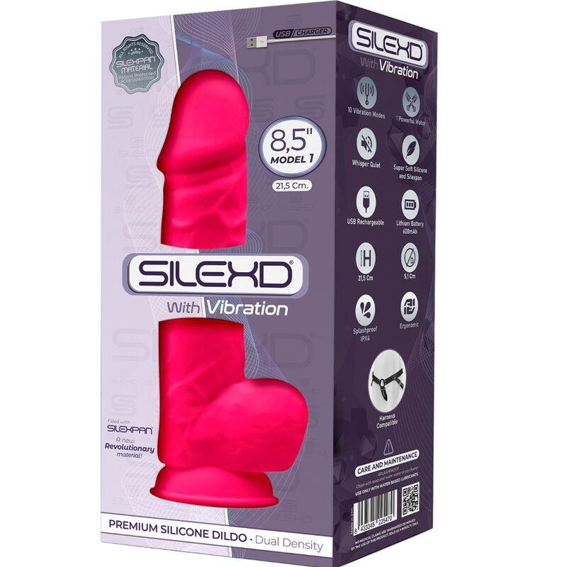 silexd modello 1 vibratore pene realistico in silicone premium silexpan fucsia 21 5 cm