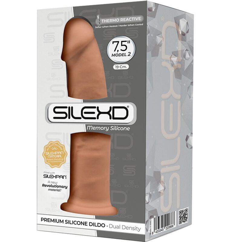 silexd modello 2 pene realistico premium silexpan silicone caramel 19 cm