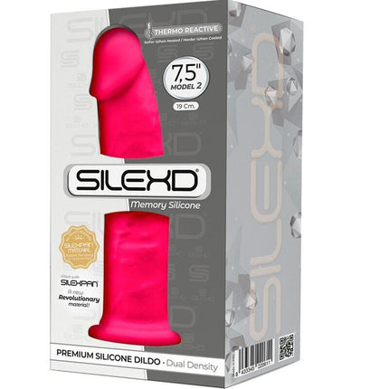 silexd modello 2 pene realistico premium silexpan silicone fucsia 19 cm