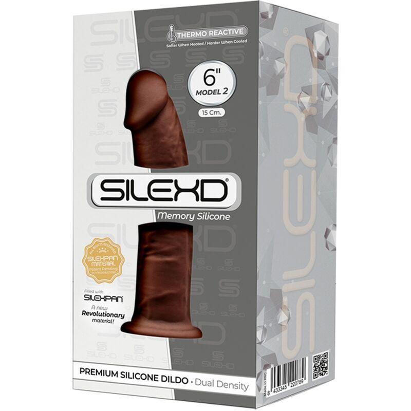 silexd modello 2 pene realistico premium silexpan silicone marrone 15 cm