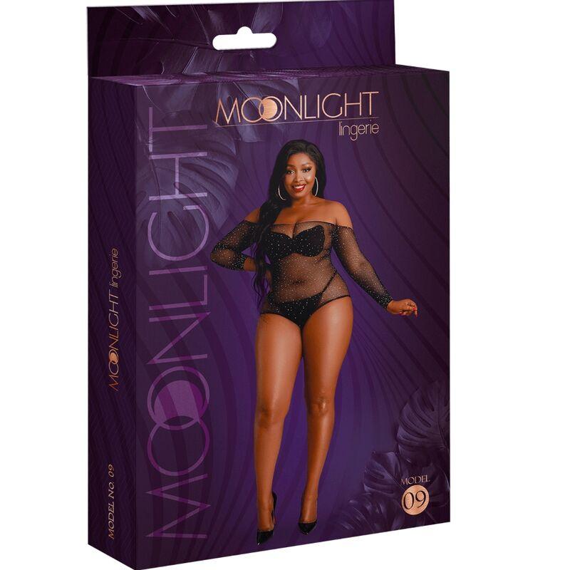 moonlight body manica lunga modello 9 nero lucido taglia plus