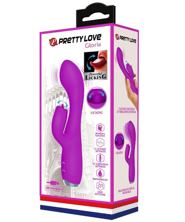 PRETTY LOVE - VIBRATORE RICARICABILE GLORIA RABBIT-VIOLA IMPERMEABILE