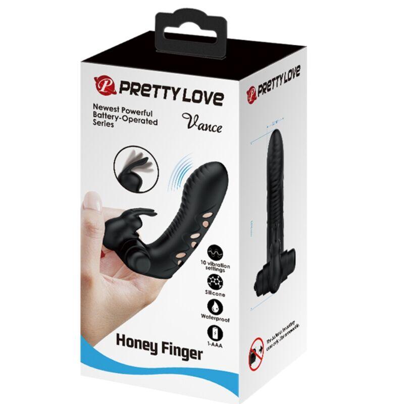 pretty love copertura per dita vibratore coniglio nero vance