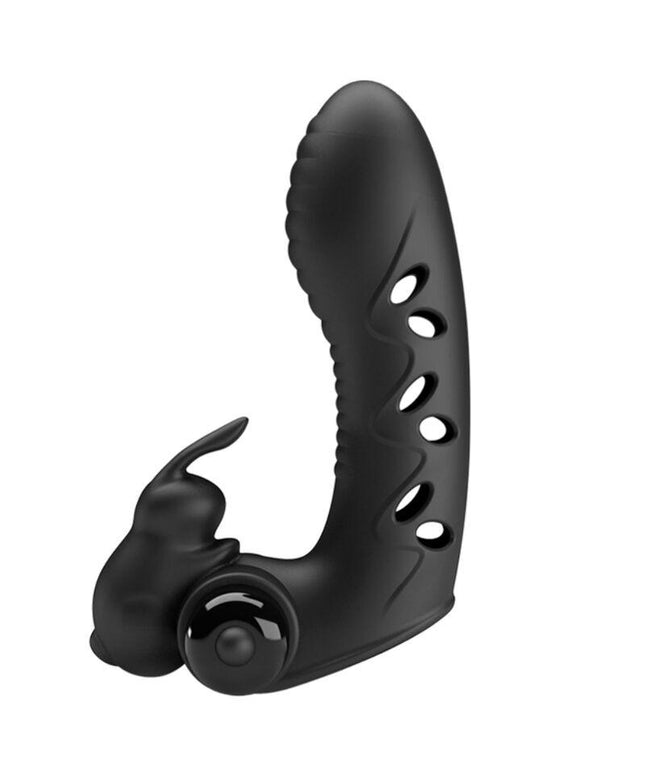 pretty love copertura per dita vibratore coniglio nero vance